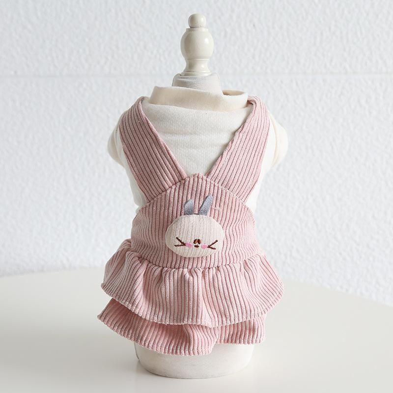 Fleecemantel für Haustiere, niedlicher Kaninchen-Samtriemenrock, Herbst-Winter-Katzenkleidung, Haustierkleidung, Hundekleidung, Welpenkleidung, Hundezubehör XL