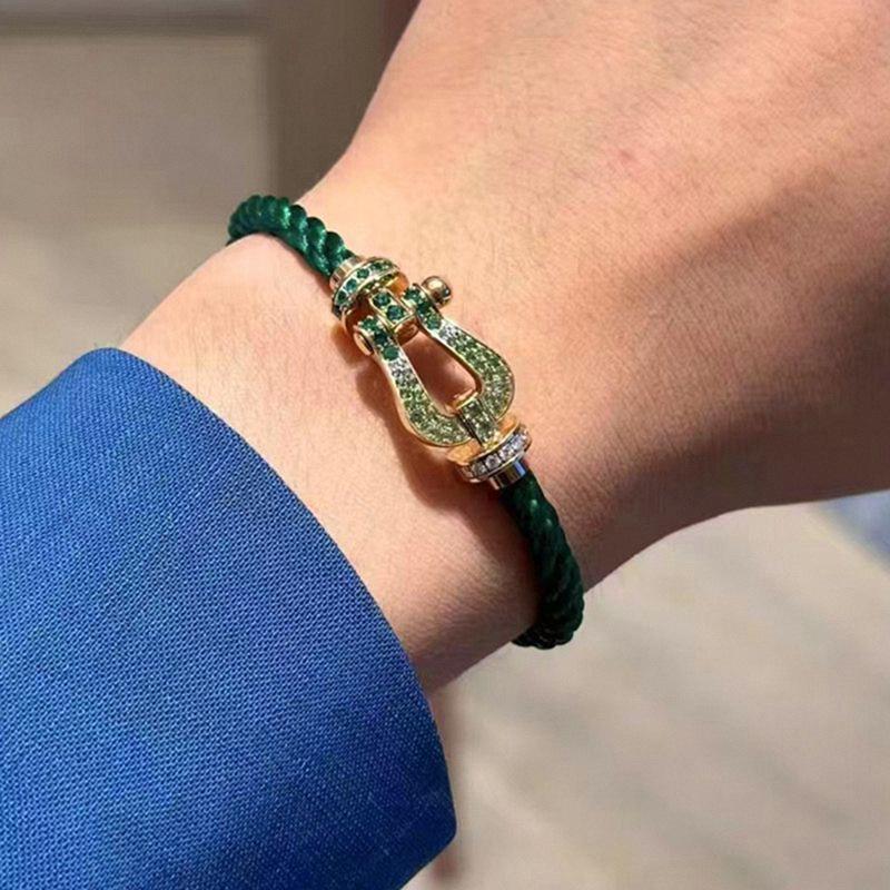 Fred Hufeisen Diamantbesetzt 18 Karat Gold & Edelstahl Armband - Luxuriöser Partner-Stil für Damen und Herren, Große Größe.