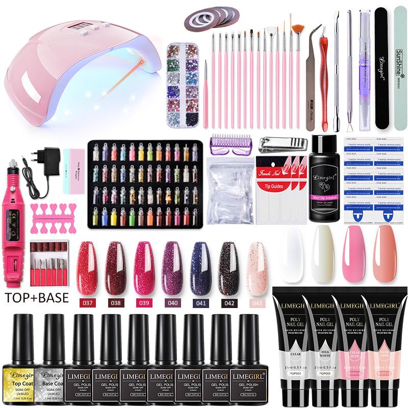 Maniküre-Set, Gel-Nagellack-Set, Semi-Permanent-Lack-Set, Gel-Nagellack-Set mit UV-Lampe, komplettes Set für die Maniküre