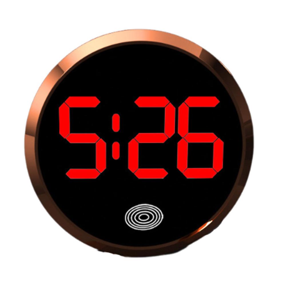 LED-Zeitanzeige Digitaluhr Mini LED Elektronische Uhr Kreative Auto Armaturenbrett Uhr Home/Büro Rose Gold - Red Light