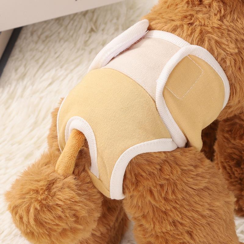 Physiologische Schutzhose für Haustiere Wiederverwendbare Windelhose für Hündinnen Sanitätshose für Hündinnen Windeln für Hunde Menstruation S helle gelbe