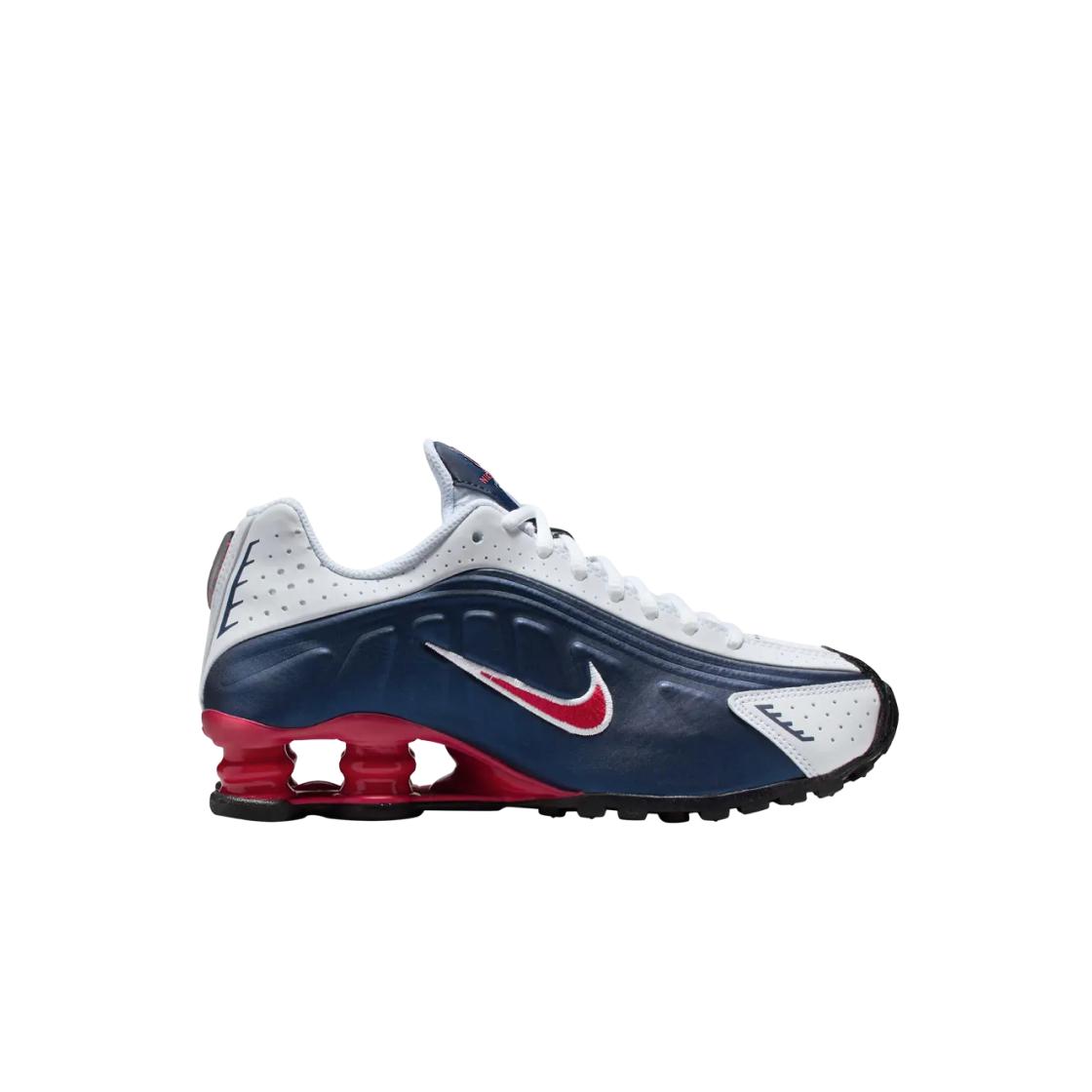 Nike Shox R4 GS USA Kinder Sneaker Blau Midnight-Navy Weiß CW2626-400 38.5