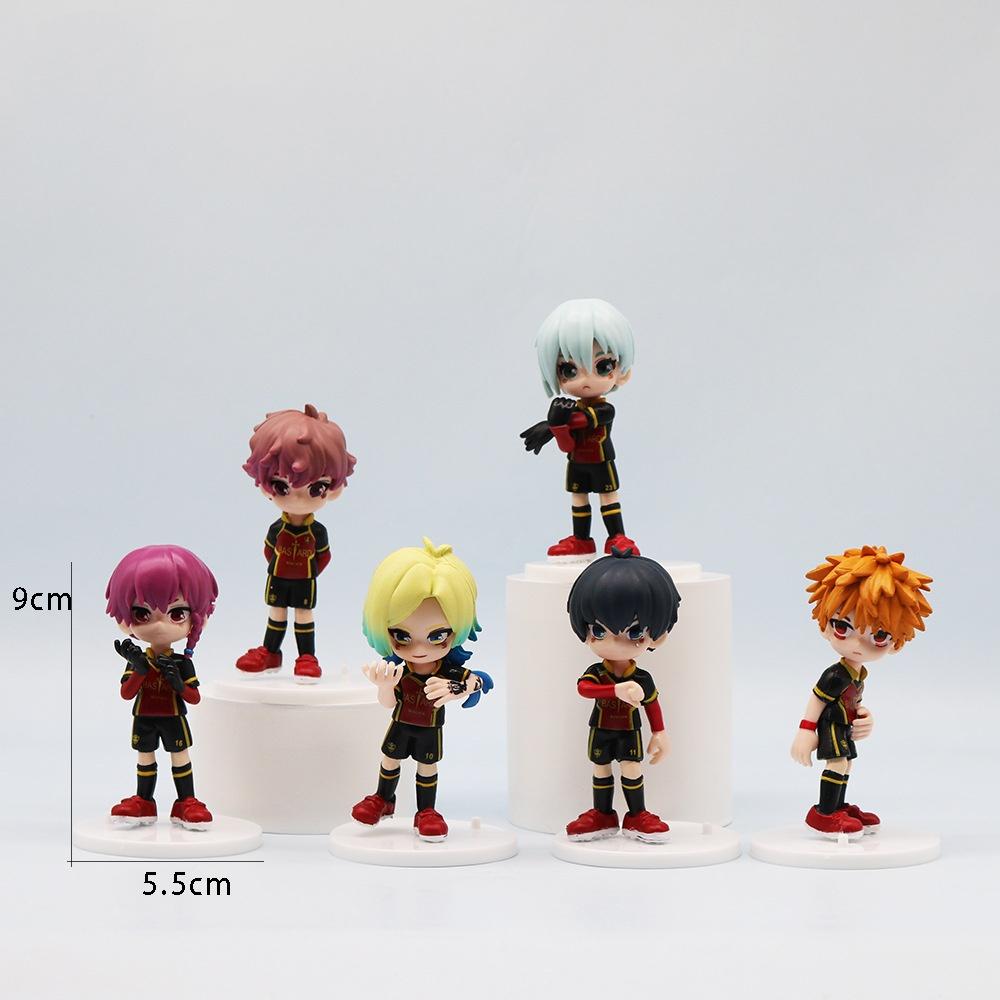 6 Stück Anime Blue Lock Figuren Spielzeug 9cm PVC Sagi Yoichi Chigiri Hyoma Nagi Seishiro Figuren Set Modell Figur Langlebig