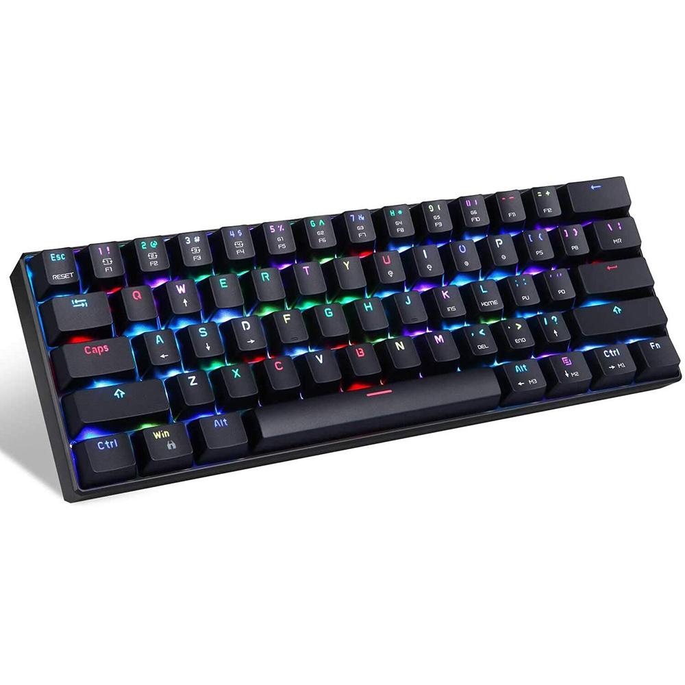 MOTOSPEED CK61 RGB Mechanische Gaming-Tastatur OUTMU Red Switches Tastatur 61 Tasten Anti-Ghosting Red Switches schwarz