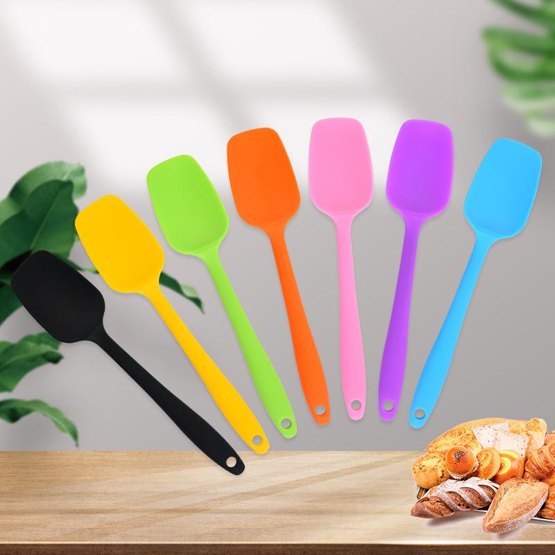 21 cm Hot Universal Hitzebeständig Integrieren Griff Silikon Löffel Schaber Spachtel Kuchen Eis Küche Werkzeug Utensil Backformen rosa