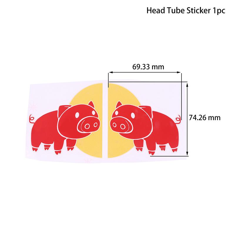 Fahrrad Steuerrohr Lustige Aufkleber Rotes Schwein Dekorative Aufkleber Für Fahrradlenker Helm Oberrohr Aufkleber Radsportteam Aufkleber C