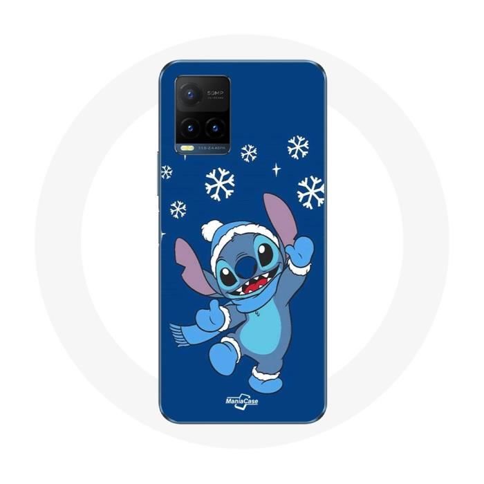 Coque pour Vivo Y21s 2021 / Y21 2021 Stitch neige Noël bleu