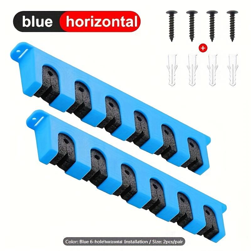 2-teiliges Aufbewahrungsregal zur Wandmontage für Angelruten – für 6 Ruten, spart Platz, einfacher Zugriff blau