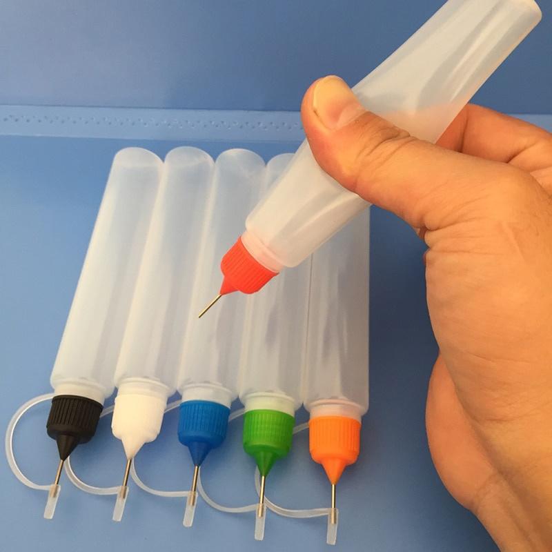 5 Stücke Bunte 30 ml Nachfüllbare Quetschbare Nadel Flasche Punkt Linie Diy Polymer Clay Werkzeuge Geschenke 5pcs Green