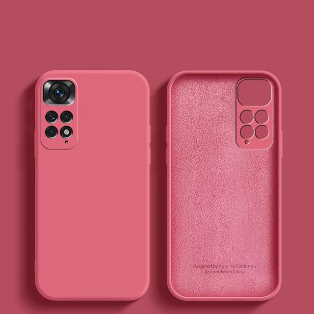 Luxus Original Flüssigsilikon Soft Cover für XiaoMi RedMi Note 11 Pro 5G 11s 10 Note 13 Pro 5G Redmi Note 12 Globale Telefonhülle RedMi Note 11s 4G hellrosa