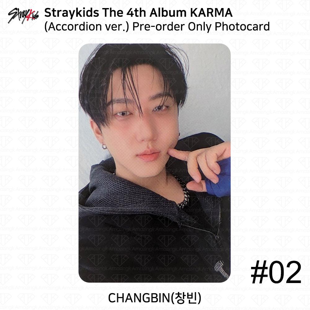 Stray Kids Das 4. Album Karma Akkordeon-Version Offizielle Fotokarte Changbin Pre-Order