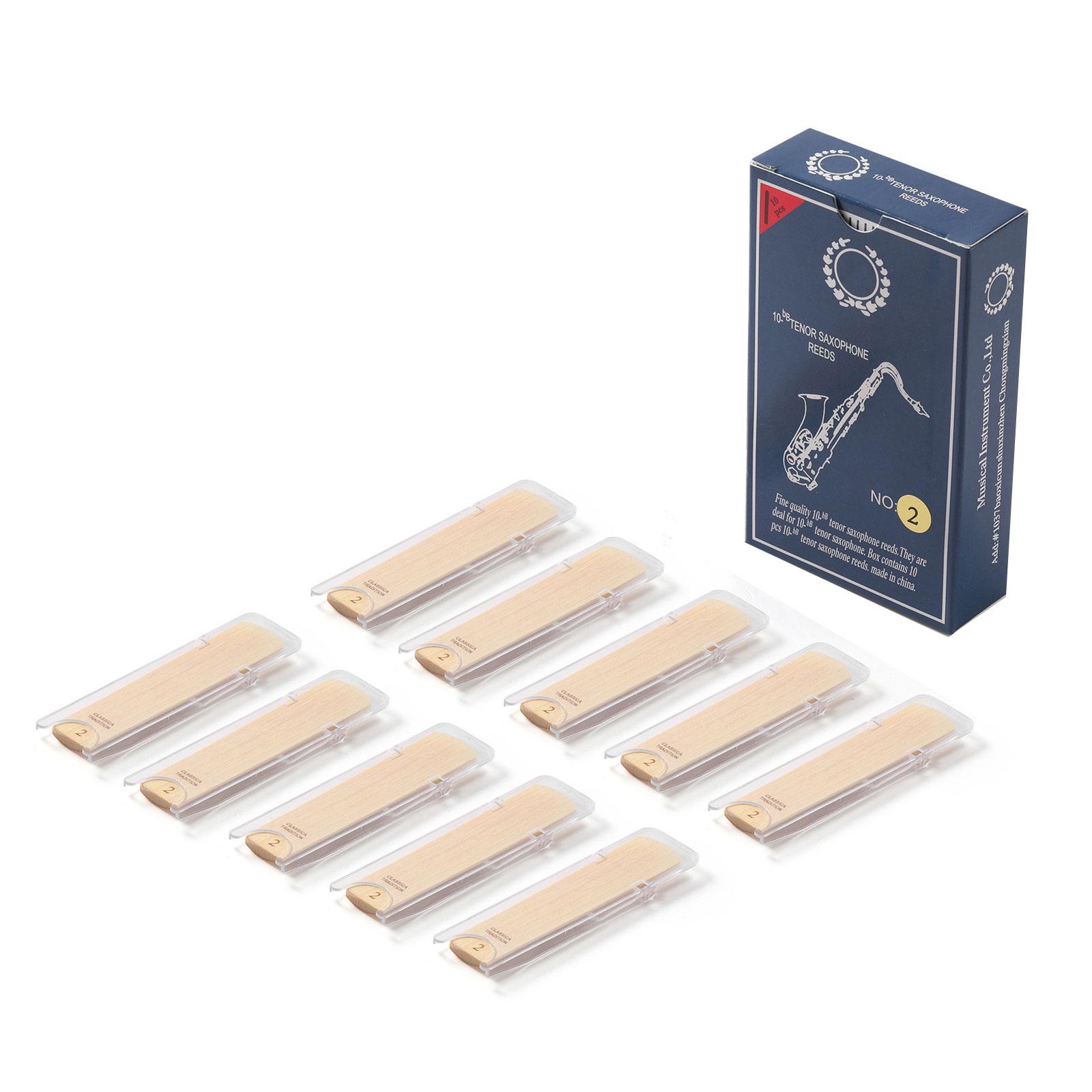 10 Stück Professionelle Saxophon-Blätter Ton mit Stärke 2.0/2.5/3.0 für Bb Tenor-Saxophon Blattteil Ausgezeichneter Klang