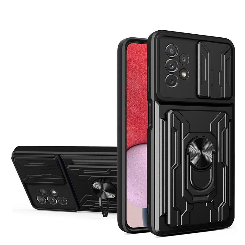 Slide Kamera Objektiv Karte Halter Fall Für Samsung Galaxy A53 A52S A33 A73 A22 A13 A32 A52 A72 A12 A21S a51 A71 A30 A50 S20 S21 Plus Ultra Rüstung Abdeckung Samsung Galaxy S20 FE schwarz