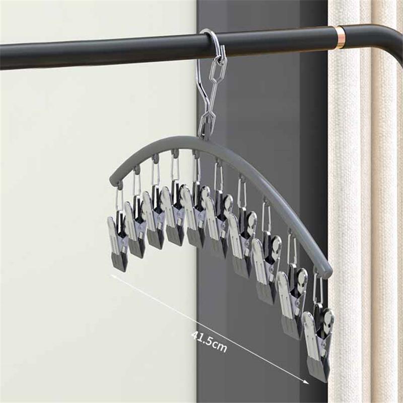 10 Clips Edelstahl Winddichter rutschfester Wäschetrockner Kleiderbügel Kleiderklammer Socken Unterwäsche Kleidung Wäschetrockner Kleiderbügel grau