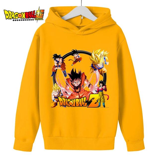 Baby Dragon Ball Z Hoodies 2025 Frühling Kinder Kleidung Kleinkind Mode Print Tops kinder O Neck Pullover Outwear Jungen 4-14 jahre 140 orange