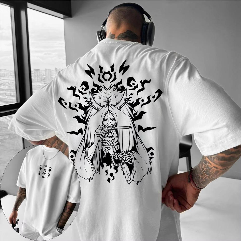 Naruto Herren T-Shirt, Kabuto Yakushi Sommer Herbst Anime Jungen Kinderbekleidung Kurzarm Retro Harajuku Eltern-Kind-Bekleidung XL