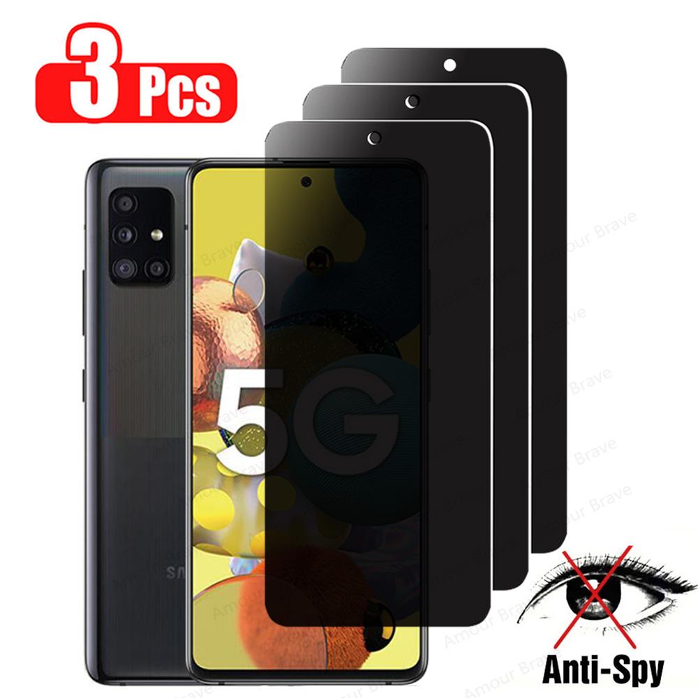 3 Stück Privatsphäre gehärtetes Glas für Samsung Galaxy A51 A52s A53 A22 A12 A13 A71 A50 A32 A21s A33 A72 A23 Anti-Spionage-Displayschutz Samsung A50/A50S/A30S schwarz