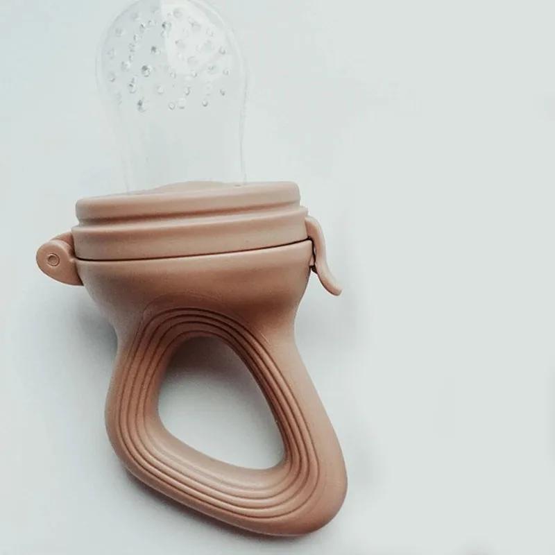 1PC Silikon Baby Obst Feeder mit Abdeckung Baby Nippel Frische Lebensmittel Gemüse Ergänzung Schnuller Knabber Fütterung Zahnen Schnuller gray