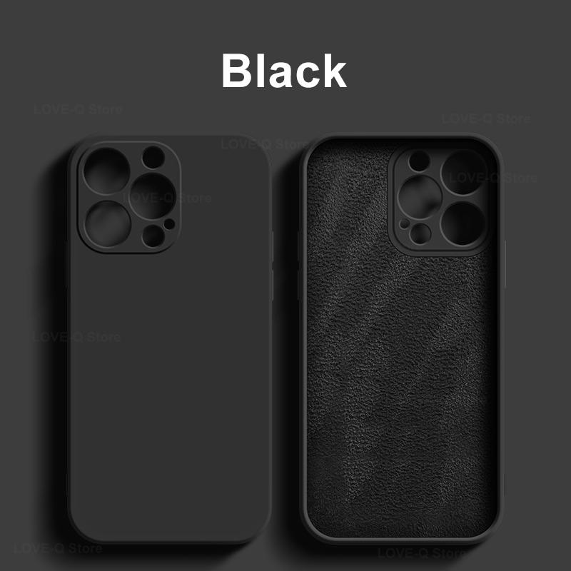 Für Flüssigsilikon Handyhülle Für Apple iPhone 16 15 14 Plus 13 12 11 Pro Max Hüllen Für iPhone 16 Pro Max Stoßfeste Hülle For iPhone 16Pro Max schwarz