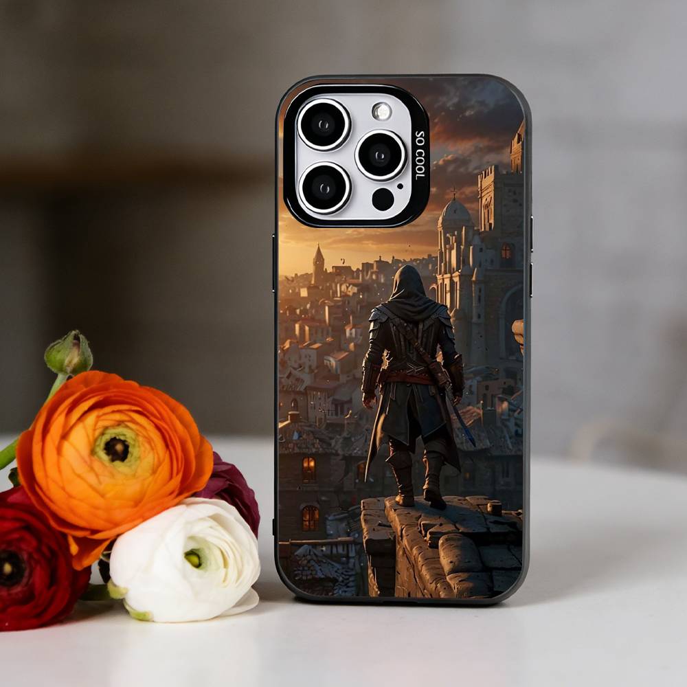 Assassins Creed Handyhülle Für iPhone 17,16,15,14,13,12,11 Plus,Pro Max,XS,Bunte Silberne Handyhülle Funda Cover iPhone17PRO
