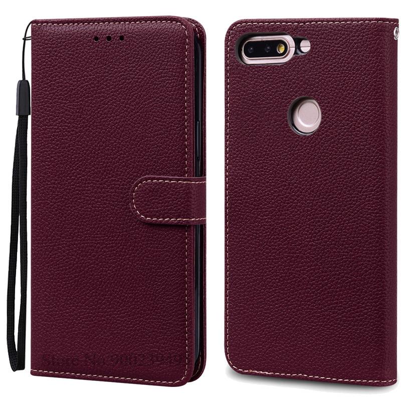Für Huawei Y7 2018 Hülle LDN-L01 LDN-LX3 Flip Leder Brieftasche Hülle Für Coque Huawei Y7 Prime 2018 Hülle LDN-L21 LDN-LX2 TL10 Abdeckung Y7 2018-Y7Prime 2018 wein rot