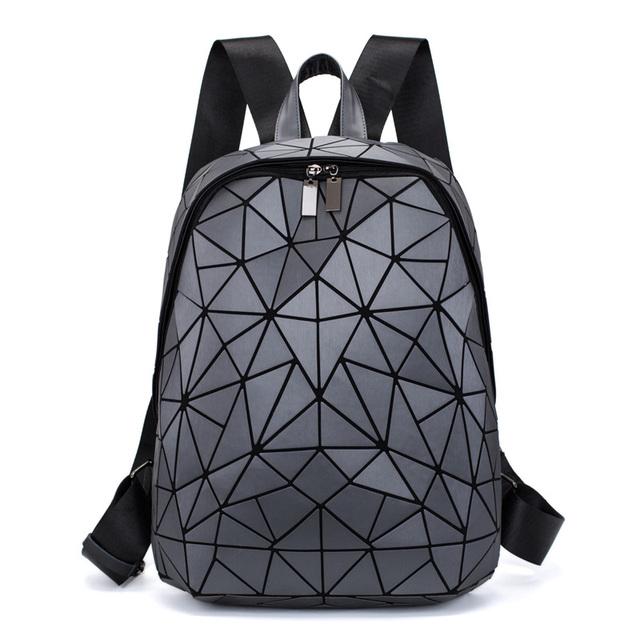 Damenhandtasche und Rucksack, Hologramm-Rucksack, Schule, matt, geometrisch, Rucksäcke, Mädchen, Reisen, Umhängetaschen für Damen, Tragetaschen, Luxus-Umhängetasche, Silber One Size graue