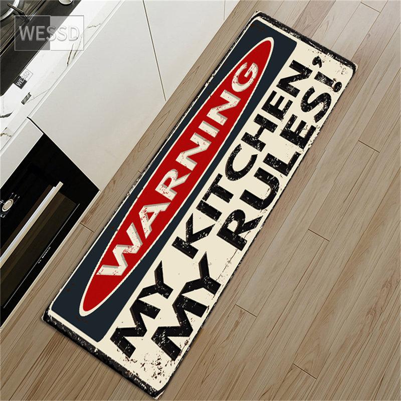 Lustige Küchenmatte „My Kitchen My Rules Mom's Kitchen“, Läufer, Teppich, Memory-Schaum, rutschfeste Fußmatte 50x160cm