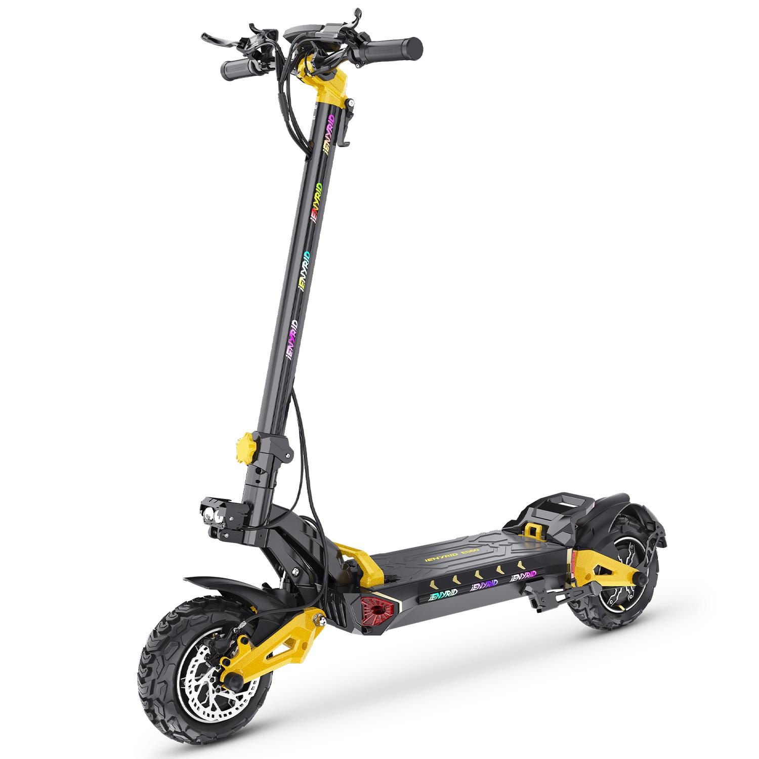 IENYRID IE-ES60 All-Terrain E-Scooter 1200W*2 Dualmotor 48V23Ah Akku Elektroroller für den Stadtverkehr 11-Zoll Offroad-Reifen Faltbarer E-Scooter