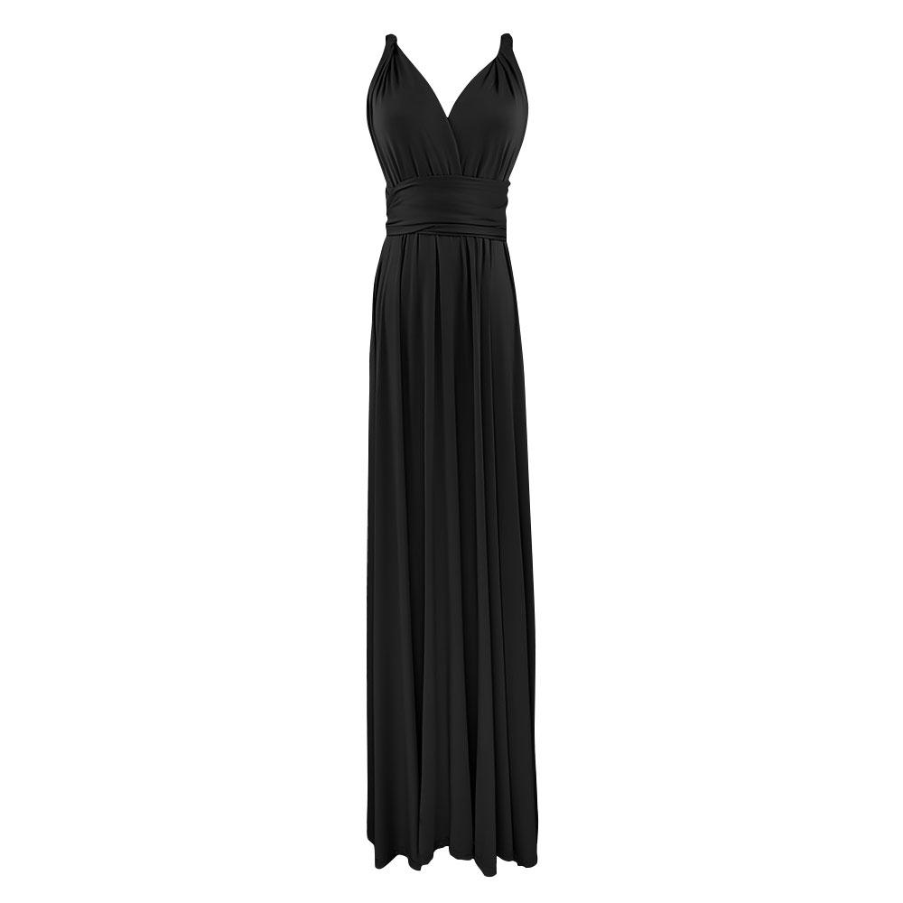 Sexy Frauen Boho Maxi Club Kleid Bandage Langes Kleid Party Multi-Wege Brautjungfern Cabrio Unendlichkeit M schwarz