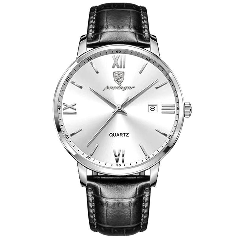 Top Marke Ultra Dünne Herren Uhr Wasserdicht Leuchtende Quarz Uhr Business Leder Sport Luxus Uhr Mlae weiß
