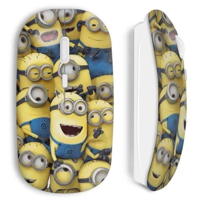 Kabellose Maus - Minions - Gelb - Inklusive WiFi-USB-Stick - Kompatibel mit Mac und PC - Ergonomisch