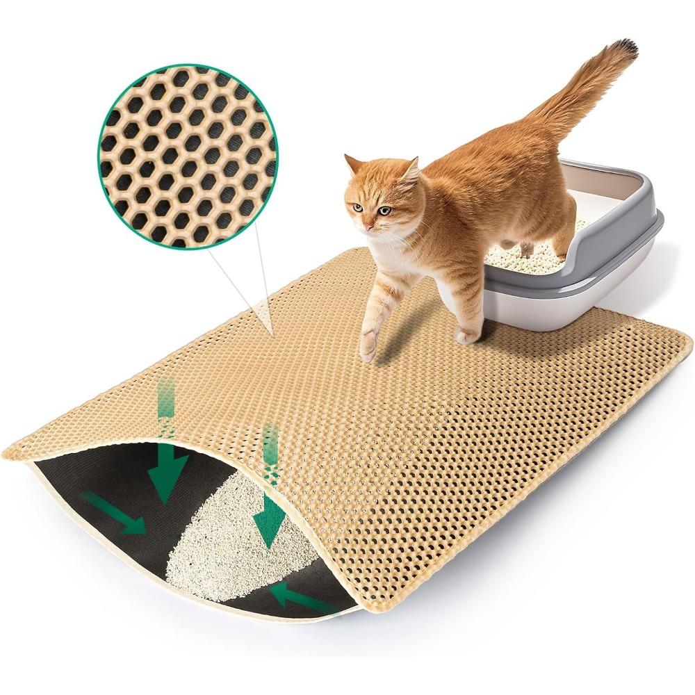 Extragroße Katzenklo-Matten, 120x70cm, 2-lagige Auffangmatte, Wasserdicht Urinsicher, Leicht zu reinigen, Rutschfest 120x70cm khaki