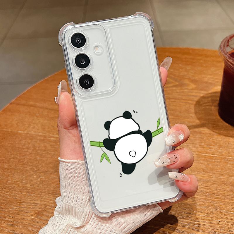 Panda Muster Hülle für Samsung Galaxy S25 Edge S25 S24 S23 Ultra S22 Plus S24 FE A56 A36 A16 A15 A55 A54 Klar Weiche Handyhülle Galaxy S23+