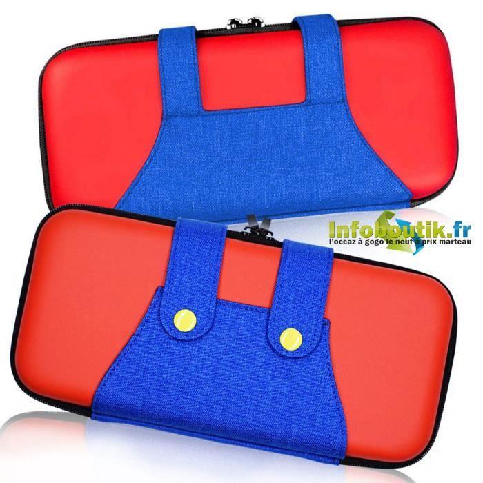 Schutzhülle - Infoboutik - Rot - Kompatibel mit Nintendo Switch/OLED/LITE - Neopren - Integrierte Aufbewahrung rot