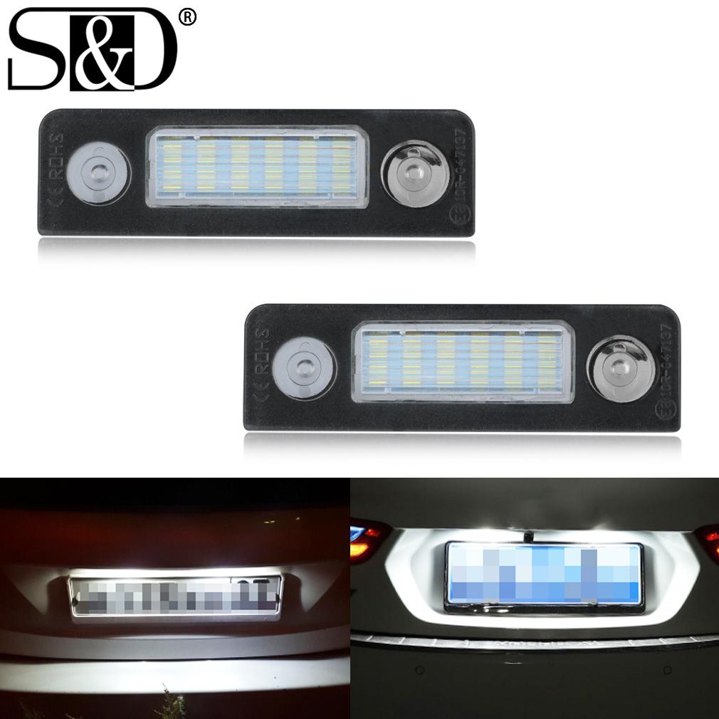 2Pcs Für Skoda Octavia 2 Facelift Kennzeichen Licht Anzahl Kennzeichen Lampe Auto Teile Kennzeichen LED Lampe 6500K Weiß