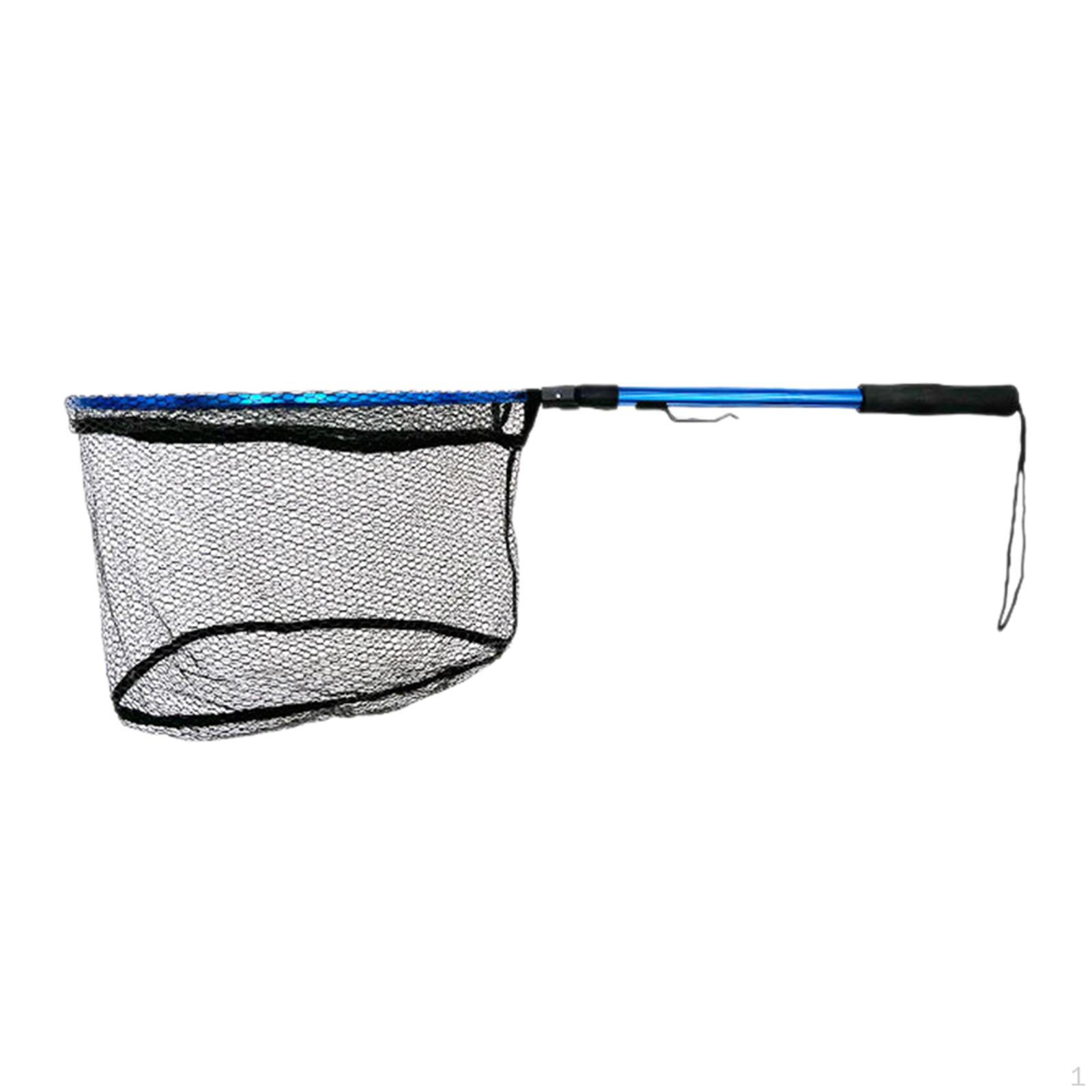 Fischernetz Zubehör Faltbare Griff Fische Fangen Freigabe Landung für Minnow 1 Section Blue