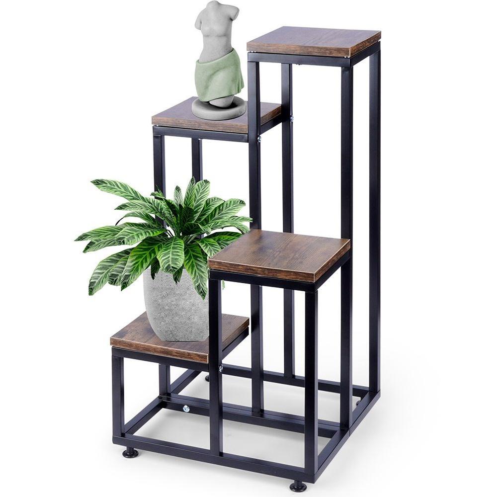 Metall-Blumenständer 4-stöckig, Etagenständer für Töpfe, Pflanzen und Blumen