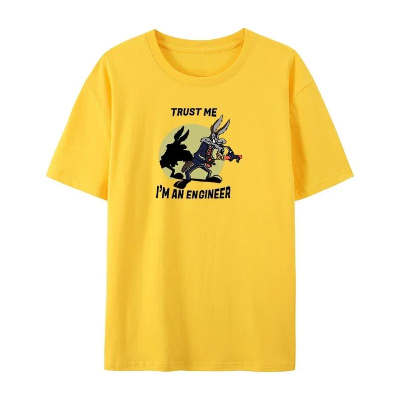 Trust Me Lm An Engineer Lustiges T-Shirt Herren Baumwoll-T-Shirt Lässige Mode Beliebtes T-Shirt in europäischer Größe Klassische Herrenbekleidung XXXXXL graue