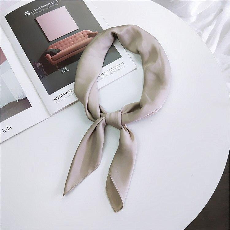 Mode Kopftuch Frauen Hijab Schal Seide Satin Neck Schals Weibliche 70 cm * 70 cm Platz Bandana Kopf Haar Schals khaki