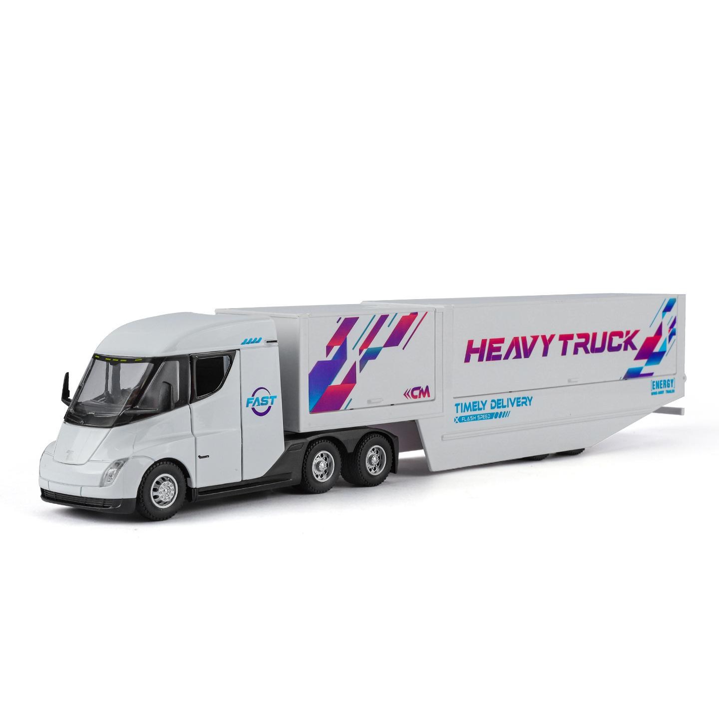 1/32 Sattelzug Transportfahrzeug LKW Hohe Simulation Druckgussfahrzeug Tolles Kinderspielzeug Zuhause & Dekoration Geschenk weiß