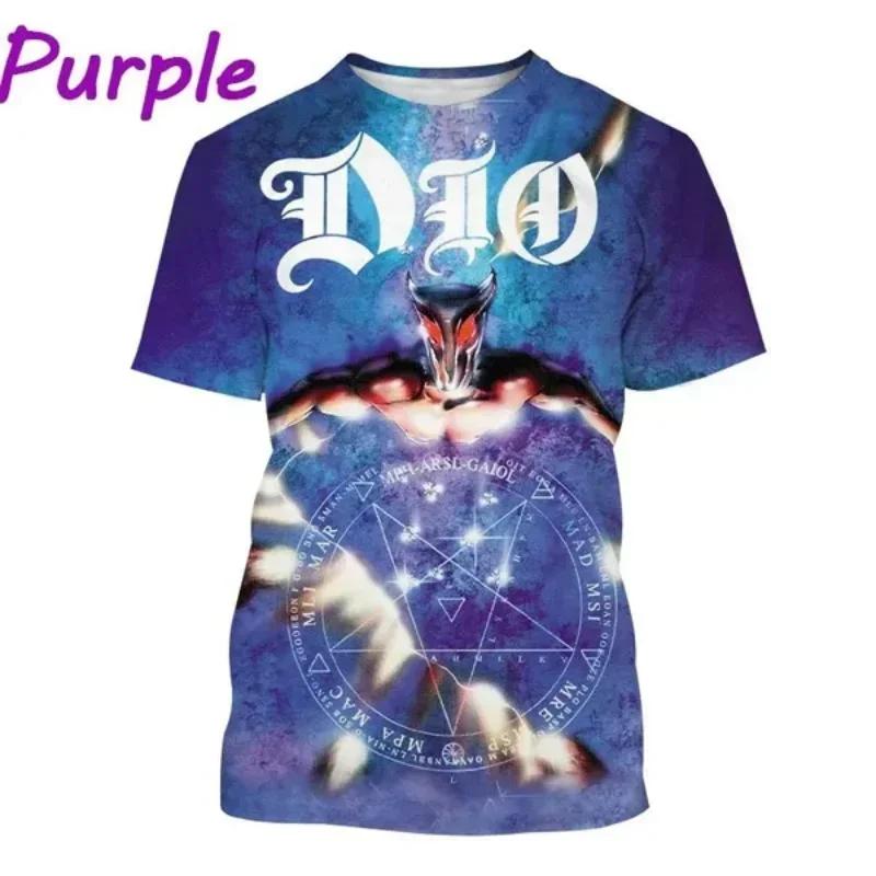 Mode Herrenbekleidung Neues Dio Band 3D-Druck T-Shirt Personalisiert Hip-Hop Rock Stil Harajuku Street Unisex Übergroßes T-Shirt Tops 2XL