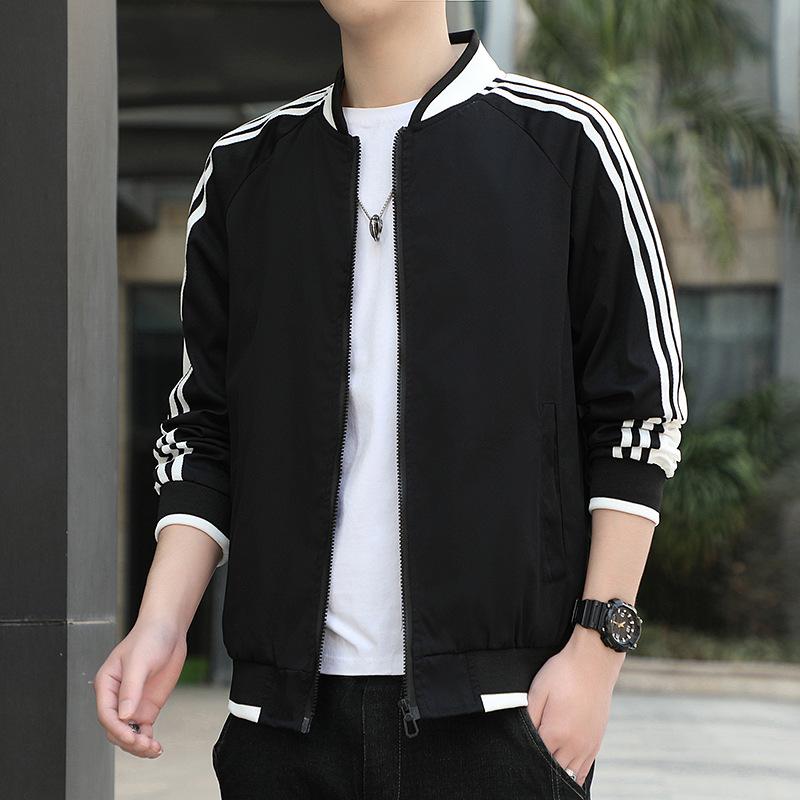 Jacke Herren Baseball Kragen Mode Sport Top Herren Große Größe Casual Stehkragen Herren Jacke 10XL schwarz