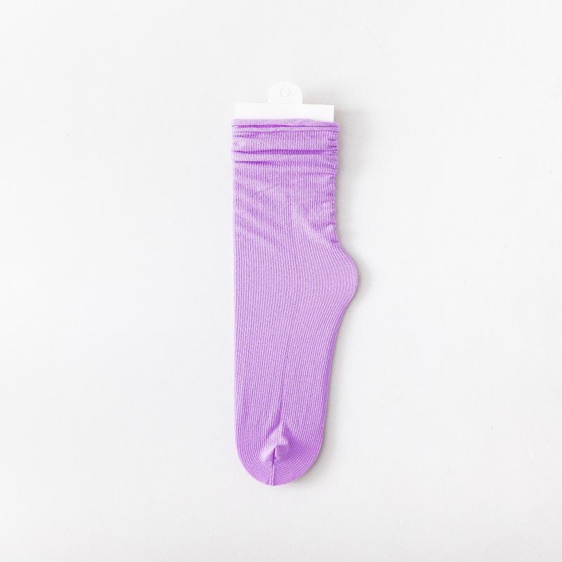 Frauen Damen Eis Seide Socken Sommer Ultra Dünne Kühle Socken Süßigkeiten Süße Atmungsaktive Socken Calcetines De Mujer Femmes Chaussettes violett