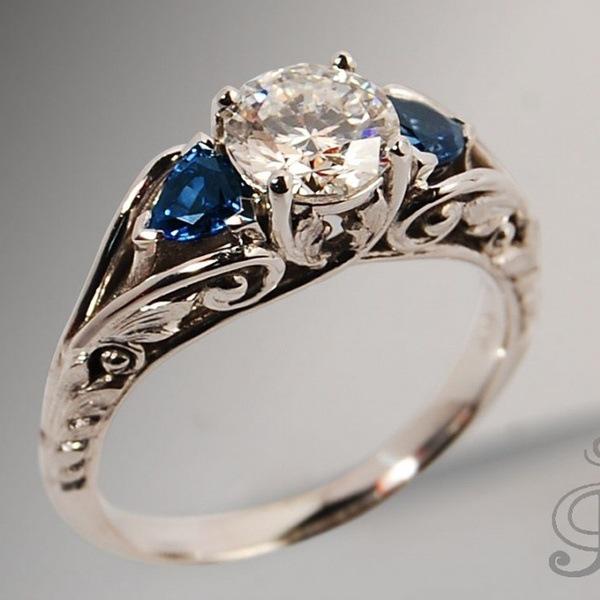 Luxuriöse große weiße quadratische Zirkon-Verlobungsringe für Damen Vintage blauer Zirkon Geburtssteinring 9 black