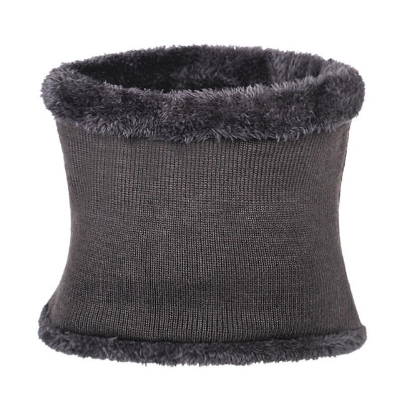 Winter Warme Mütze Mützen Herren Hüte Schal Warme Atmungsaktive Wolle Strickmütze für Männer Doppelschichtige Kappe grau