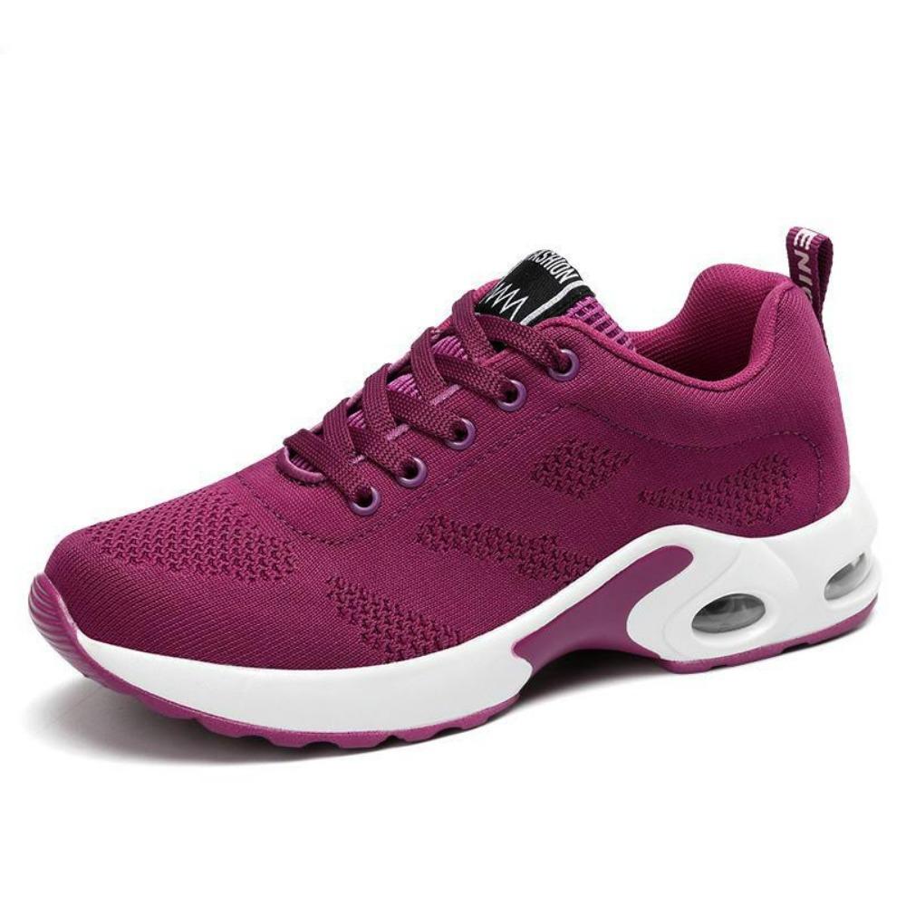 Frauen Turnschuhe Laufschuhe Sport Schuhe Gym Schuhe Neue Große-größe Fliegen Gewebte Sport Schuhe Koreanische Version Student Mesh frauen Schuh 43 violett