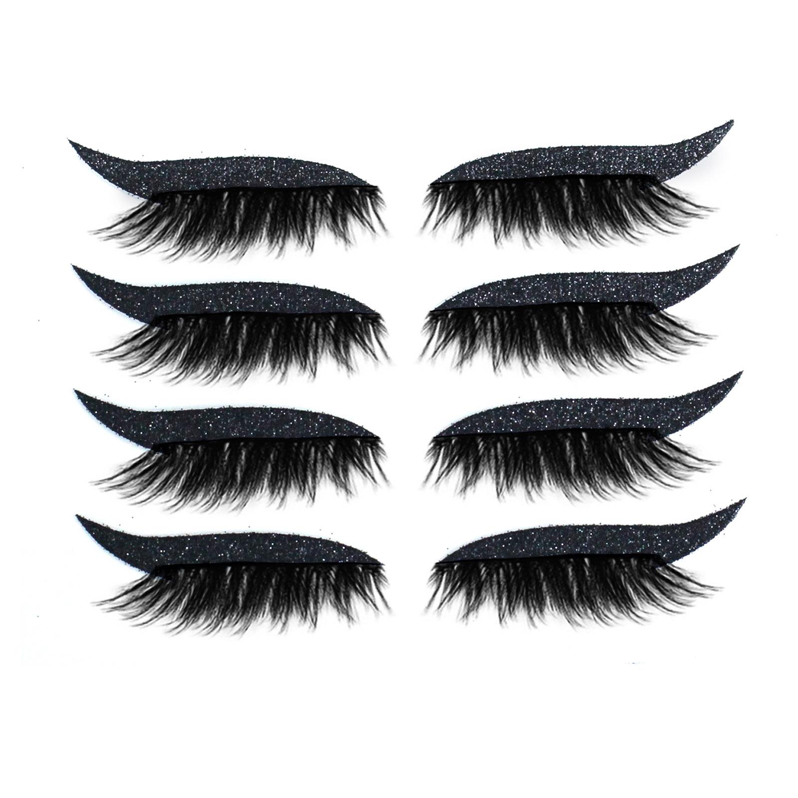 4 Pairs Eyeliner Wimpern Patch Universal Typ Kosmetik Lastics Eyeliner Wimpern Patch schwarz