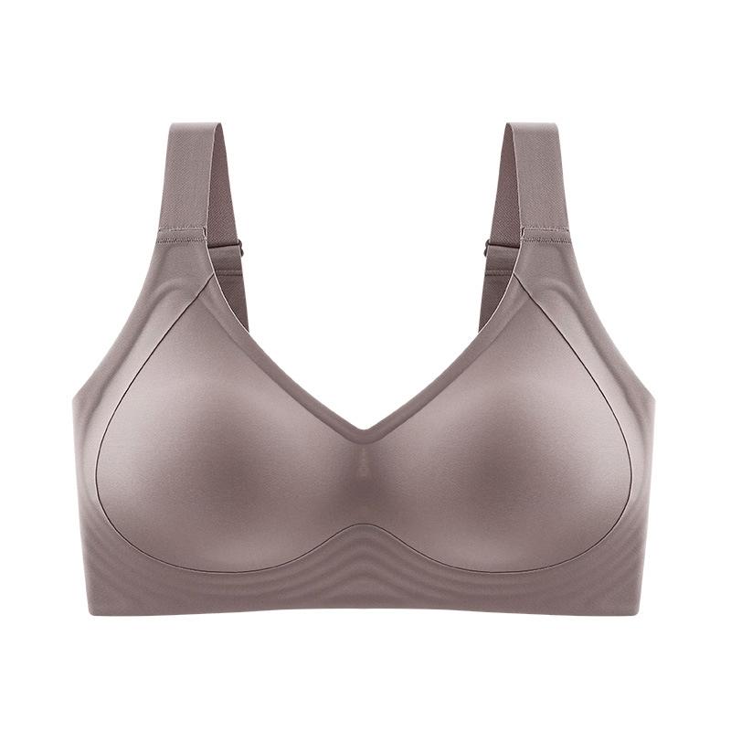 Plus Size BH für Damen Nahtlose Push-Up-BHs Bequeme bügellose Damen-Bralette Große Größe Aktiver Büstenhalter Sexy Unterwäsche Mto6XL 2XL kaffeebraun