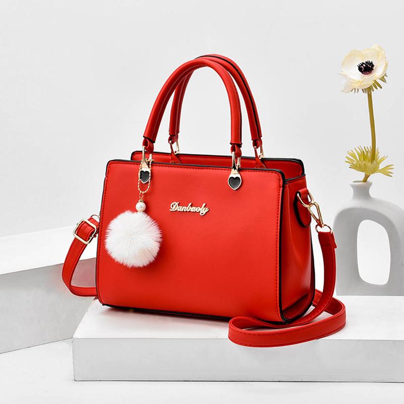 Yogodlns Trendy Frauen Tasche Mode Umhängetasche Atmosphäre Schulter Tasche 2023 Neue Handtasche Mittleren alters Mamas Große Quadratische Tasche 24x13x18cm rot