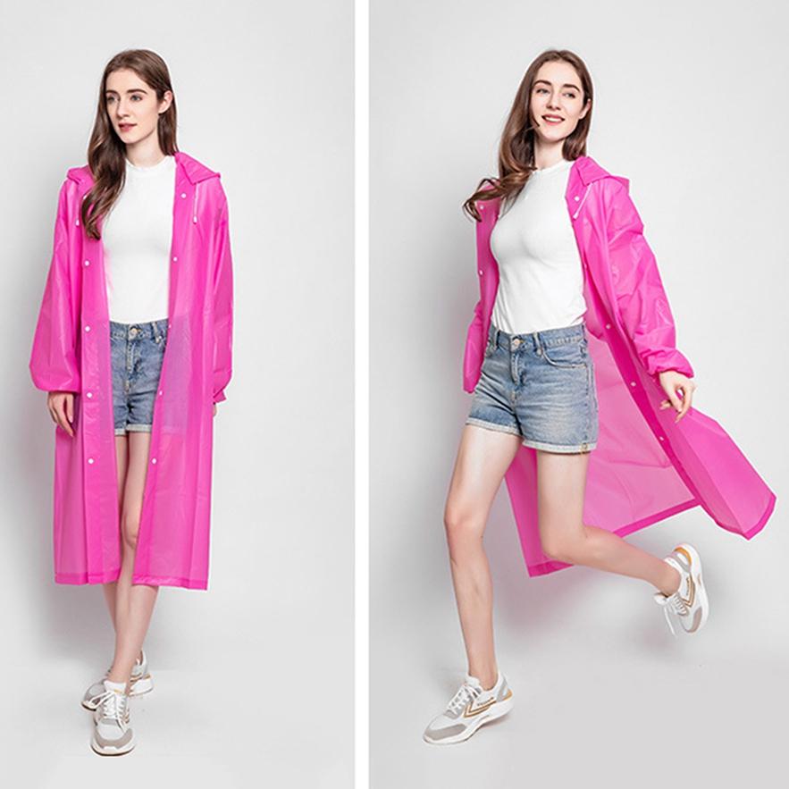 Nicht-Einweg-Regenmantel für Erwachsene, siamesischer Poncho, leichter Umweltschutz, Reise- und Outdoor-Regenmantel One Size rosa